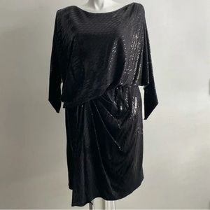 BLACK ASYMMETRICAL AND SEQUIN DRESS